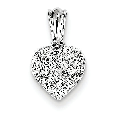 0.3 Carat 14K White Gold Diamond Heart Pendant