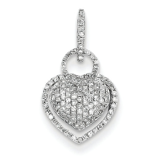 0.3 Carat 14K White Gold Diamond Heart Pendant