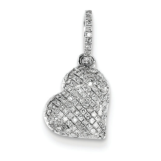 0.3 Carat 14K White Gold Diamond Heart Pendant