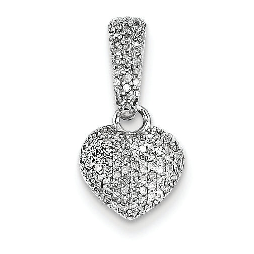 0.3 Carat 14K White Gold Diamond Heart Pendant