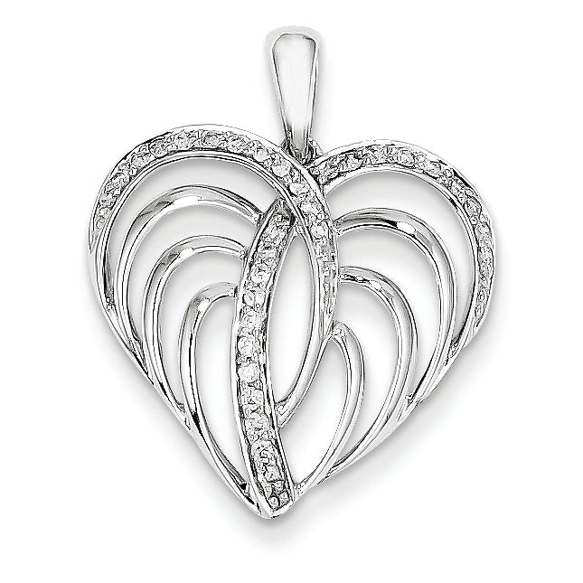 0.2 Carat 14K White Gold Diamond Heart Pendant