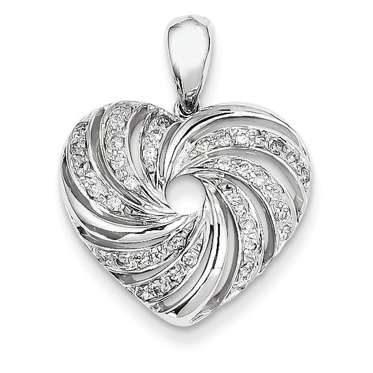 0.3 Carat 14K White Gold & Diamond Heart Pendant