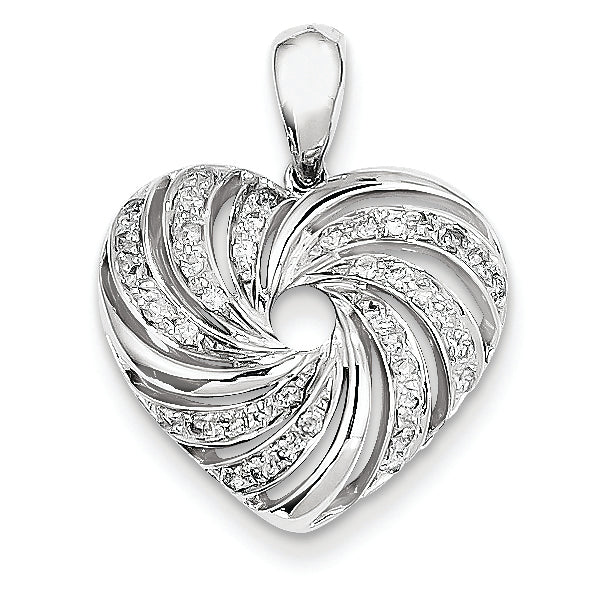 0.3 Carat 14K White Gold & Diamond Heart Pendant