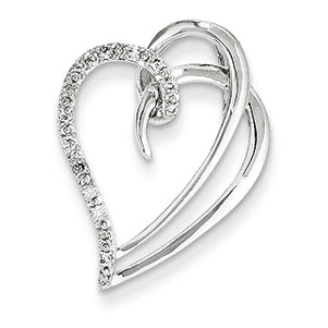 0.1 Carat 14K White Gold & Diamond Heart Pendant Slide