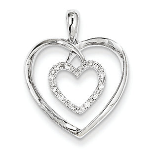 0.1 Carat 14K White Gold Diamond Heart Pendant
