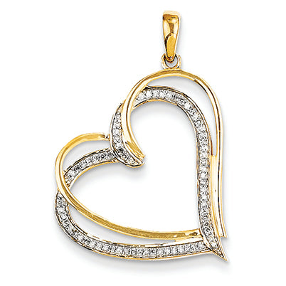 0.2 Carat 14K Gold Diamond Heart Pendant