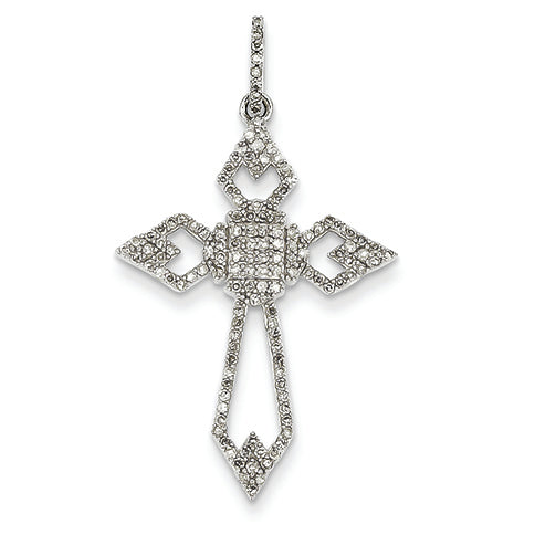 0.5 Carat 14K White Gold Diamond Cross Pendant