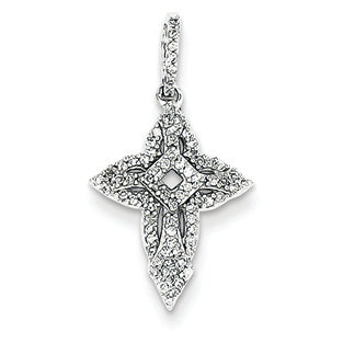 0.2 Carat 14K White Gold Diamond Cross Pendant