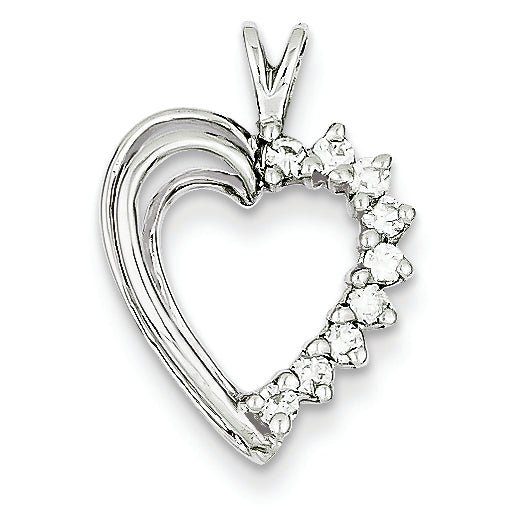 0.3 Carat 14K White Gold Diamond heart pendant