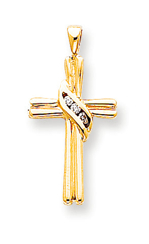 0.1 Carat 14K Gold Diamond Cross Pendant