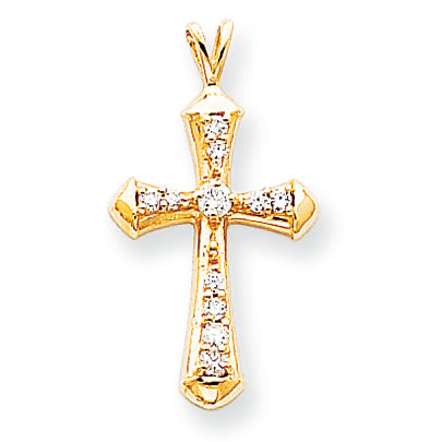 0.4 Carat 14K Gold Diamond Cross Pendant