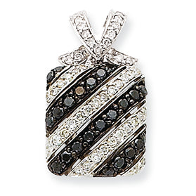 0.8 Carat 14K White Gold Black & White Diamond Pendant