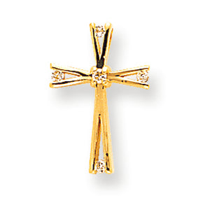 0.1 Carat 14K Gold Diamond Cross Pendant