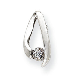 0.1 Carat 14K White Gold Diamond chain slide