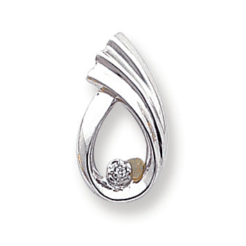 14K White Gold Diamond Slide