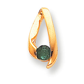 0.3 Carat 14K Gold 4mm Emerald pendant