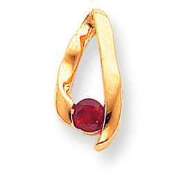 0.3 Carat 14K Gold 4mm Ruby Pendant