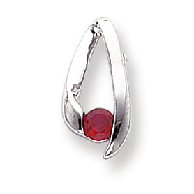 0.3 Carat 14K White Gold Ruby Pendant