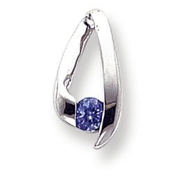 0.3 Carat 14K White Gold 4mm Tanzanite Pendant