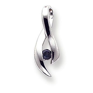0.2 Carat 14K White Gold Sapphire Diamond pendant