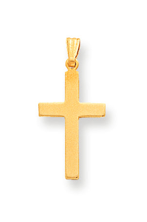 14K Gold Polished Cross Pendant