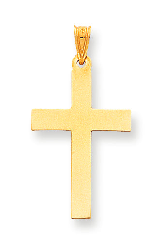 14K Gold Polished Cross Pendant