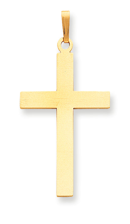 14K Gold Polished Cross Pendant