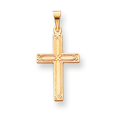 14K Gold Solid Cross Pendant