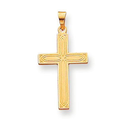 14K Gold Solid Cross Pendant