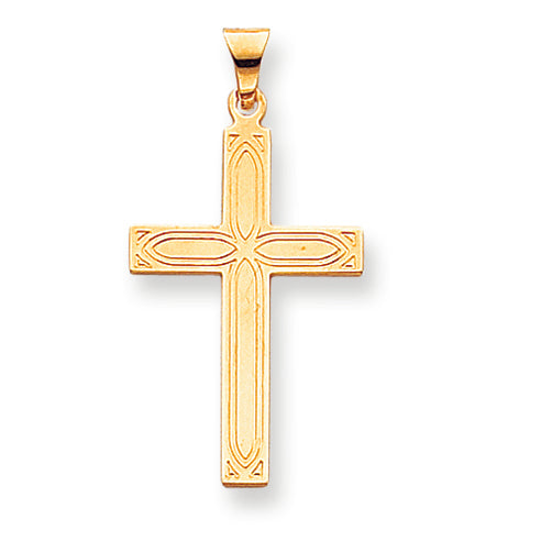 14K Gold Solid Cross Pendant