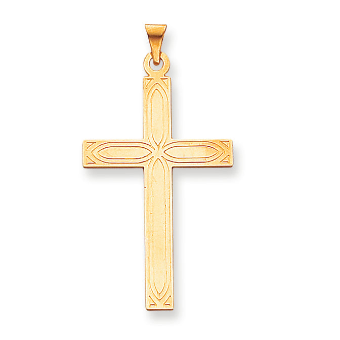 14K Gold Solid Cross Pendant