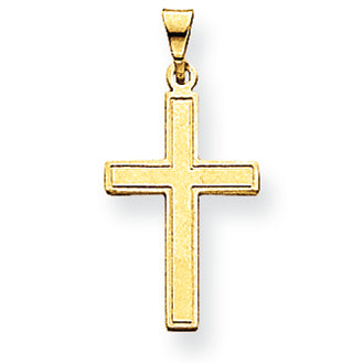 14K Gold Polished Cross Pendant