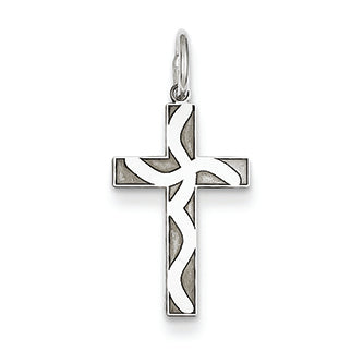 14K White Gold Laser Designed Cross Charm