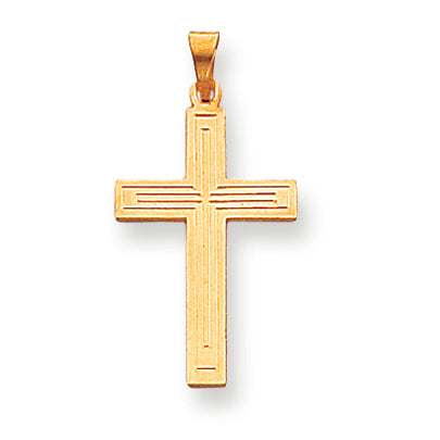 14K Gold Solid Cross Pendant