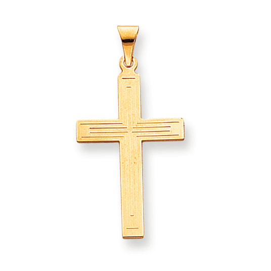 14K Gold Solid Cross Pendant