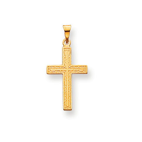 14K Gold Solid Cross Pendant