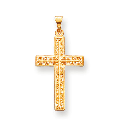 14K Gold Solid Cross Pendant