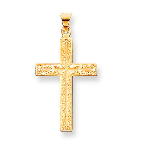 14K Gold Solid Cross Pendant