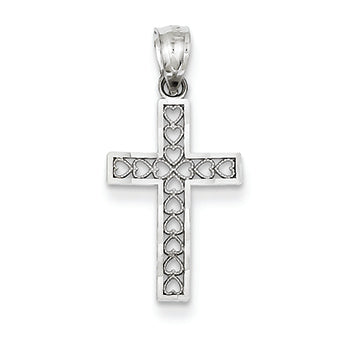 14K White Gold Cross Pendant