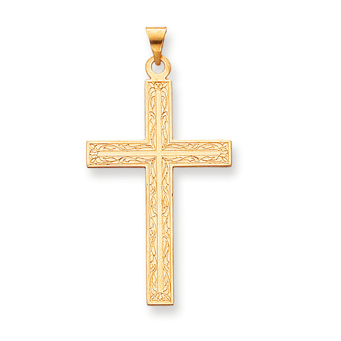 14K Gold Solid Cross Pendant