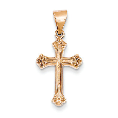 14K Gold Rose Gold Cross Pendant