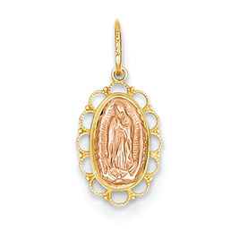14K Gold Two-tone Guadalupe Pendant