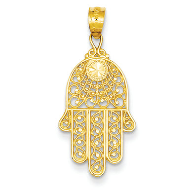 14K Gold Yellow Gold Hand of God Pendant