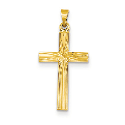 14K Gold Polished Latin Cross Pendant