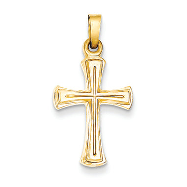 14K Gold Hollow Cross Pendant