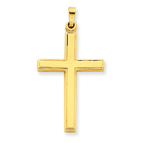 14K Gold Hollow Cross Pendant
