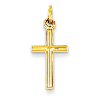 14K Gold Hollow Cross Pendant