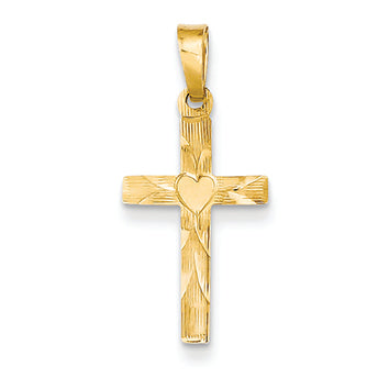 14K Gold Small Hollow Cross Charm