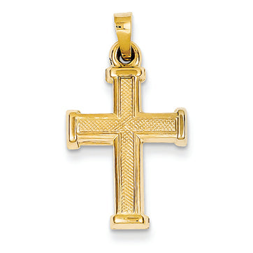 14K Gold Hollow Latin Cross Pendant