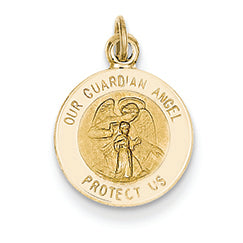 14K Gold Guardian Angel Medal Charm